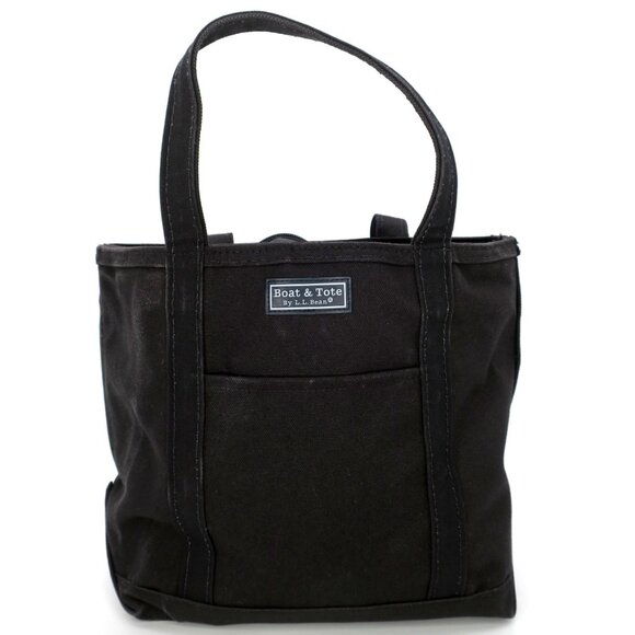 Vintage LL Bean Boat & Tote Canvas Hobby Lobby Craft Sewing Black Zip Top Pocket - Picture 4 of 8